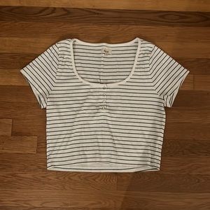 Cropped Striped Tee